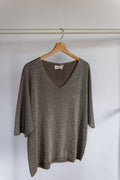 Zomer: T-shirt v-hals glitter one size