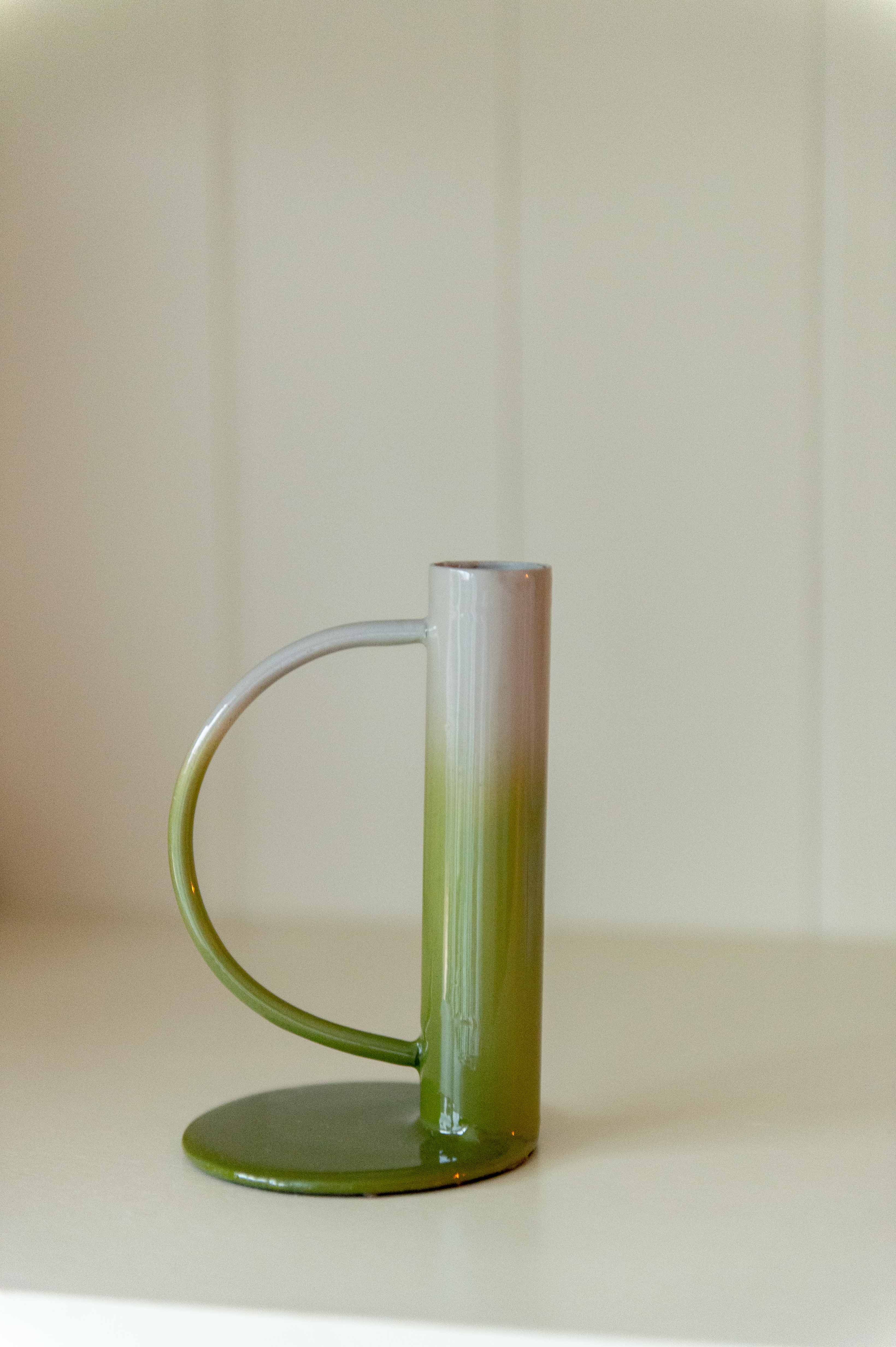 Kandelaar groen inclusief kaars