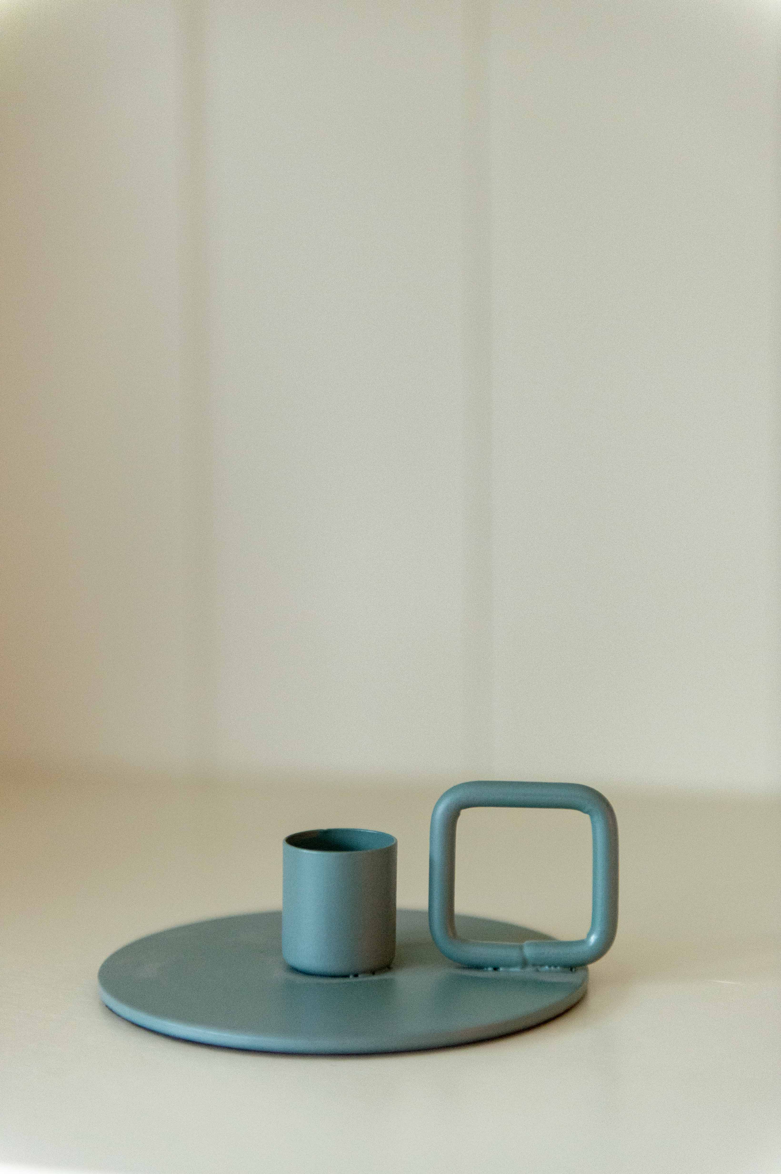 Kandelaar olijfgroen inclusief kaars