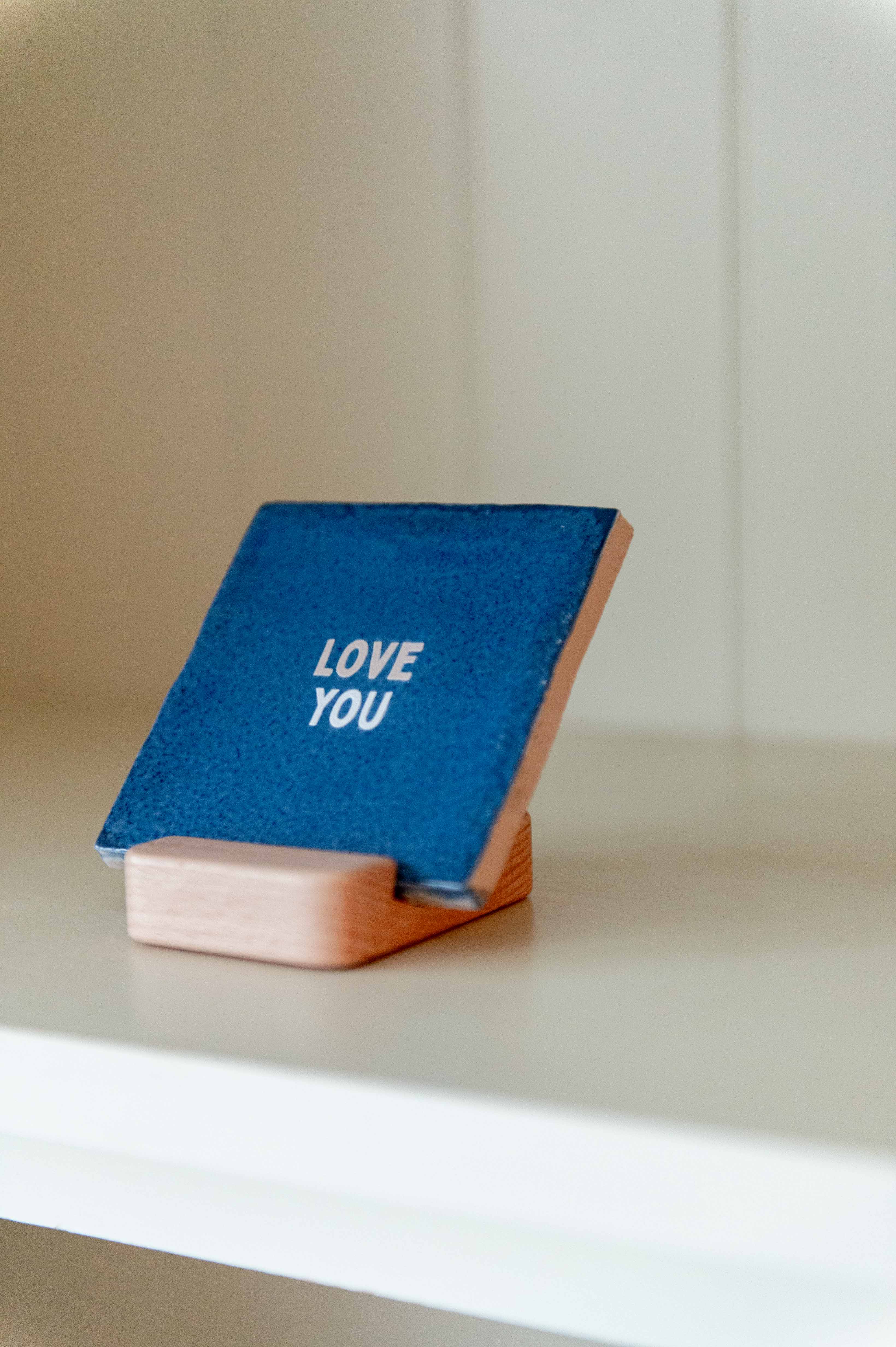 Tegeltje LOVE YOU (blauw)