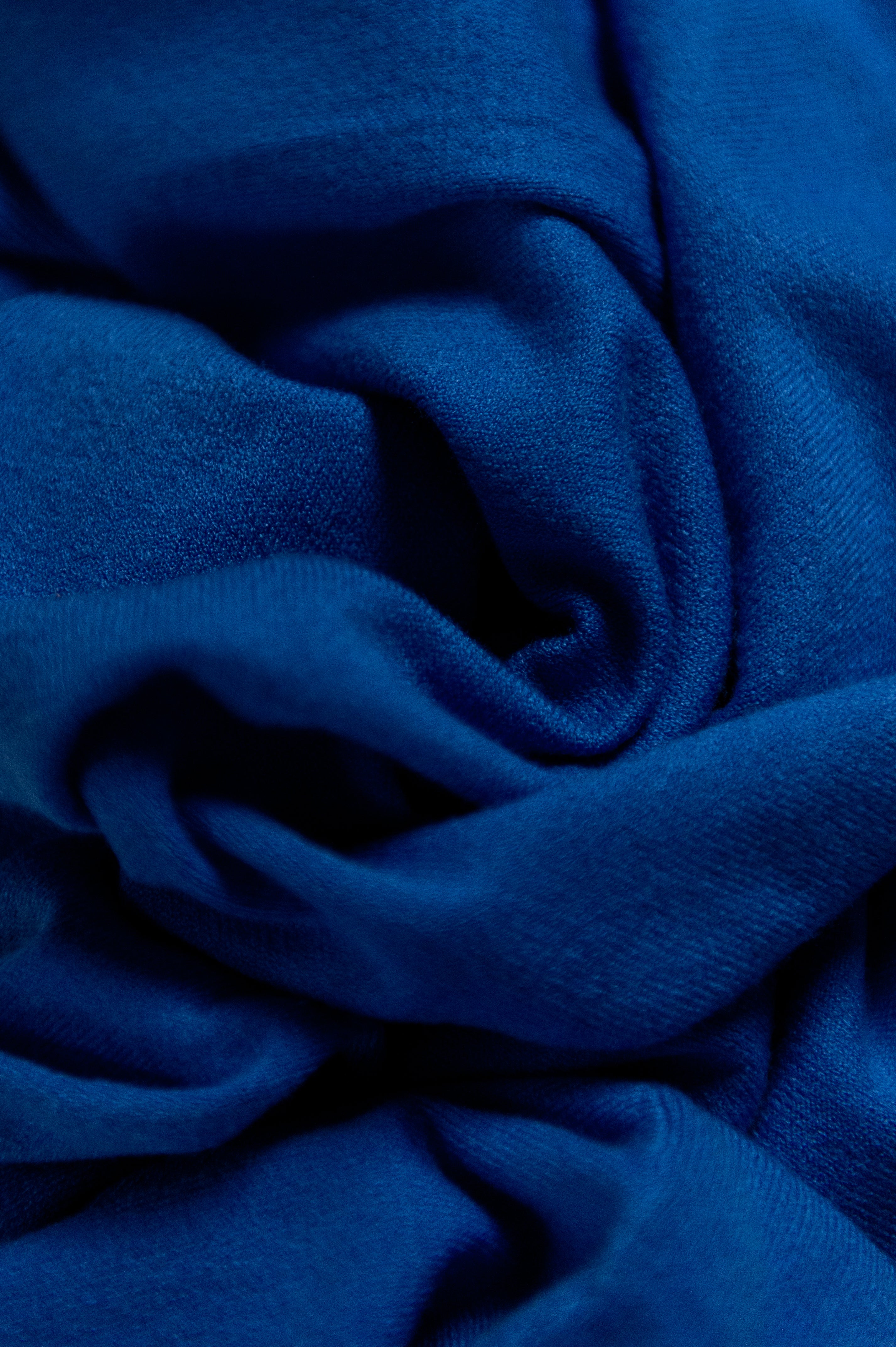 Winter: Dunne trui ronde hals Kobaltblauw One size