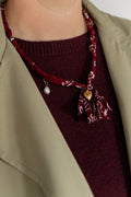 Zomer EN Winter: Duurzame bandana ketting - Burgundy