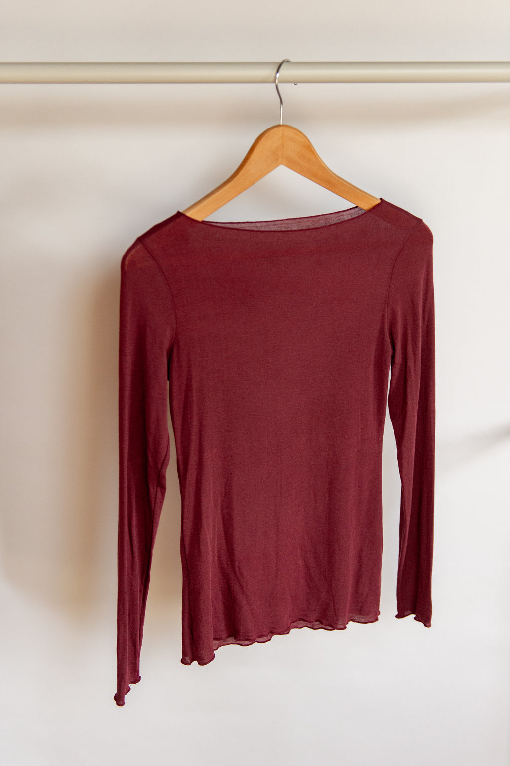 Herfst: longleeve one size wijnrood