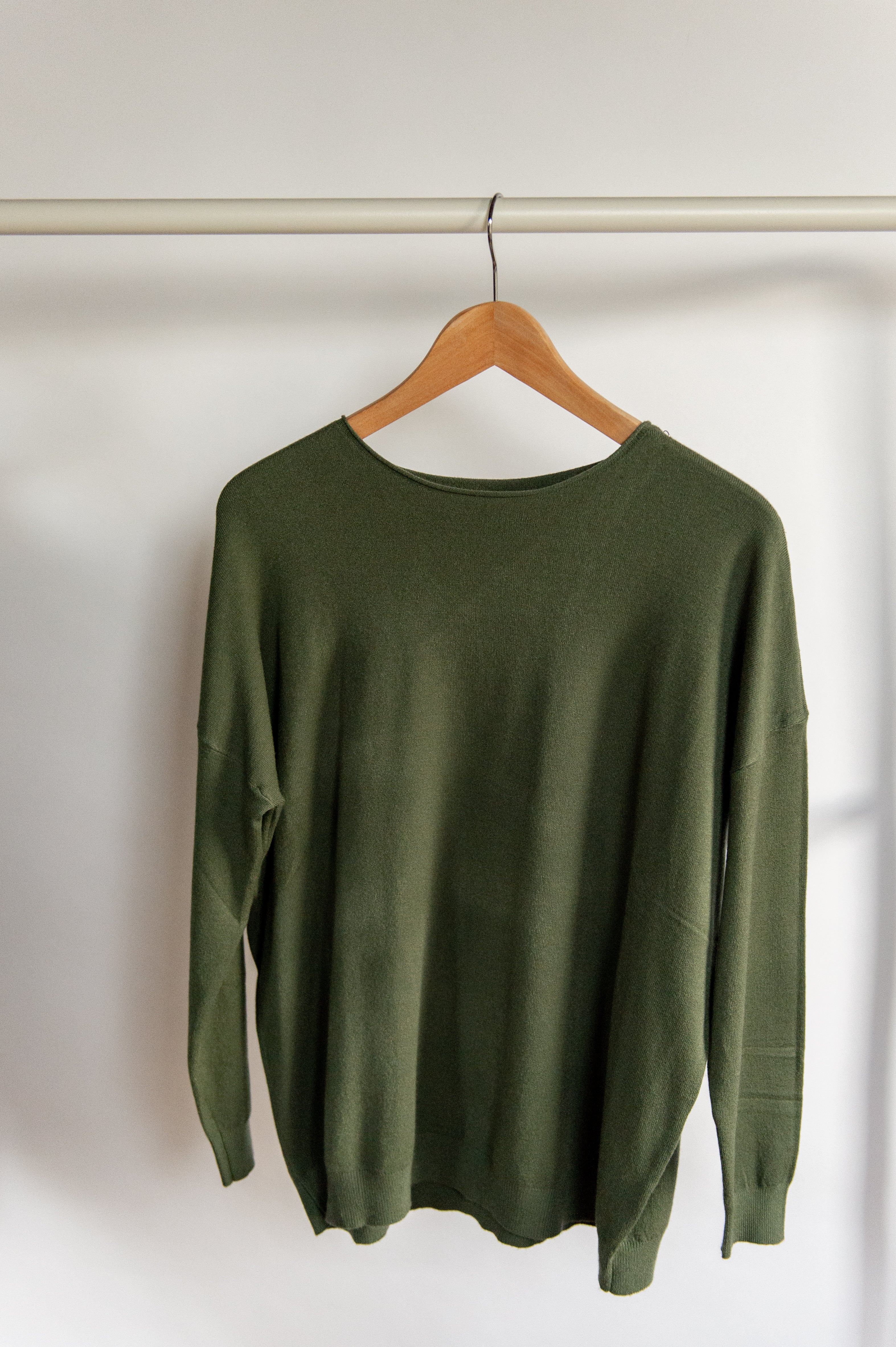 Herfst: Trui (dun) donkergroen one size