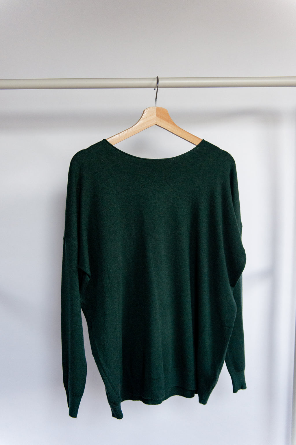 Winter/ Dunne trui diepgroen one size