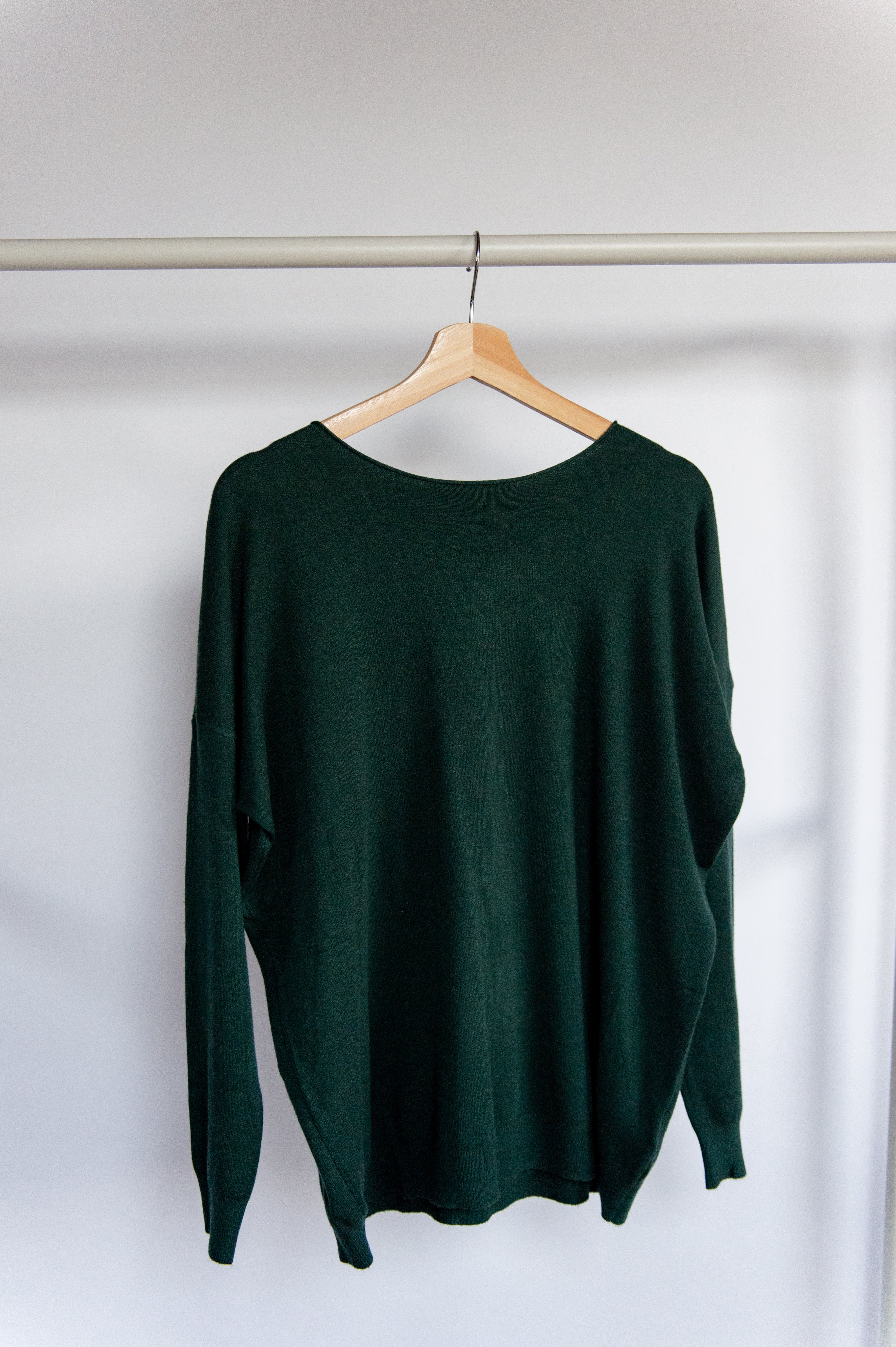 Winter/ Dunne trui diepgroen one size