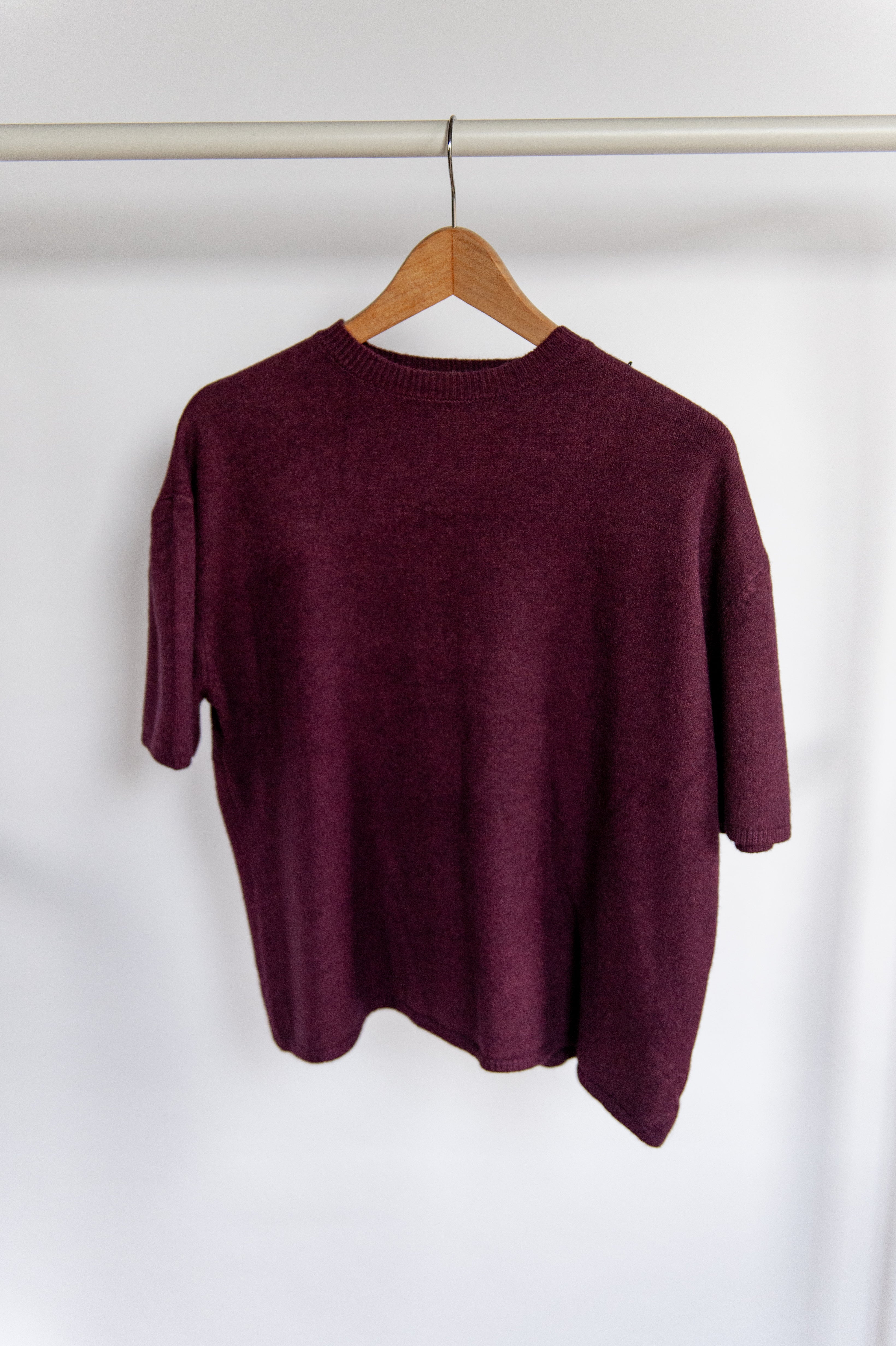 Winter: Trui korte mouw Burgundy one size