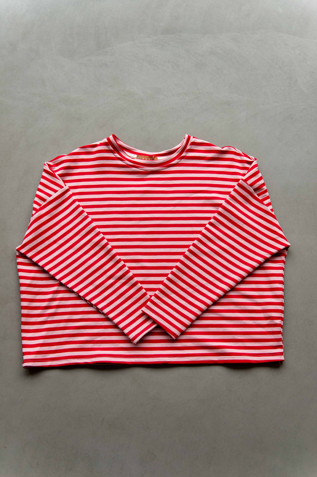 Winter: Longsleeve streep rood/ roze