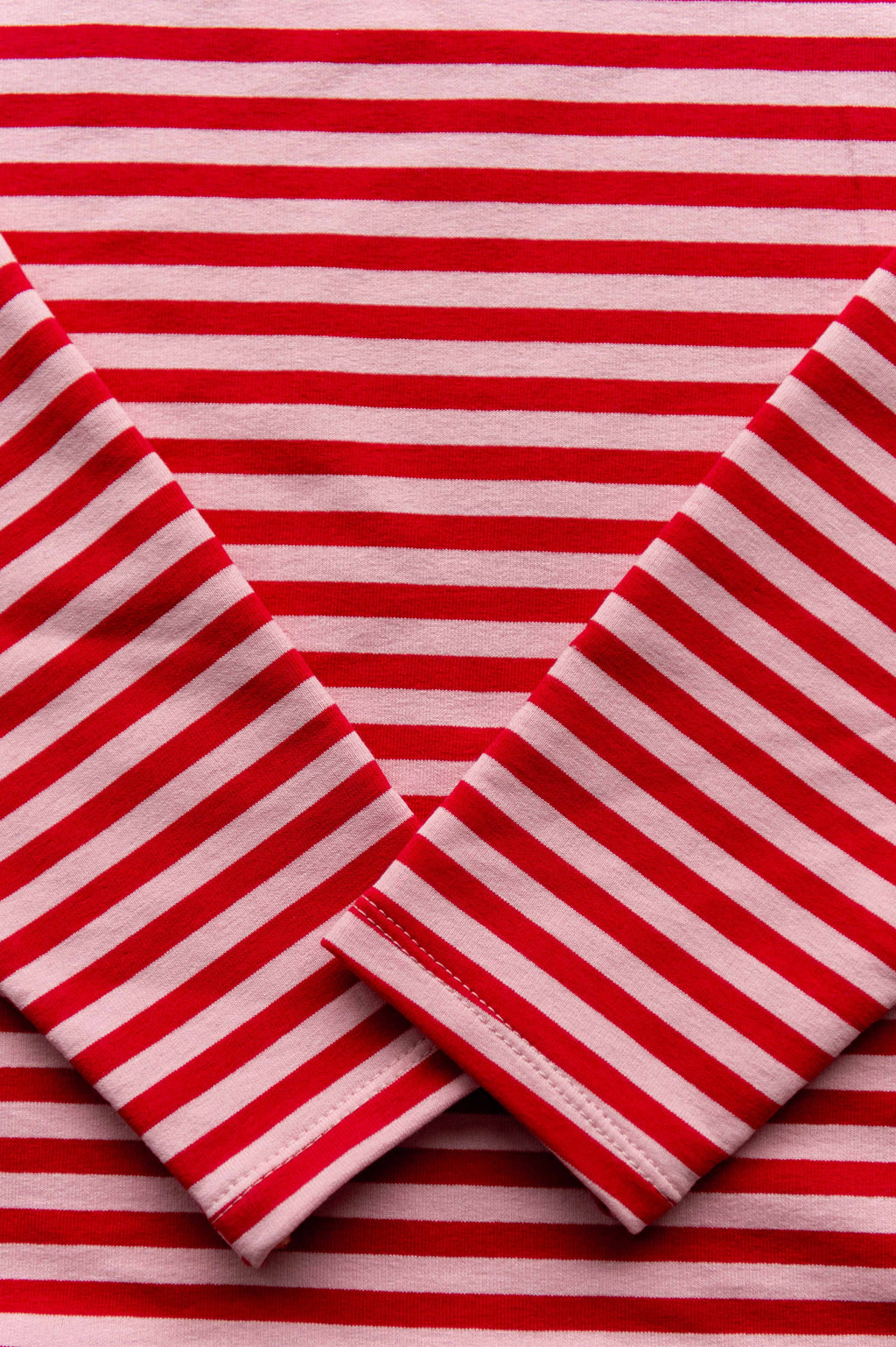 Winter: Longsleeve streep rood/ roze