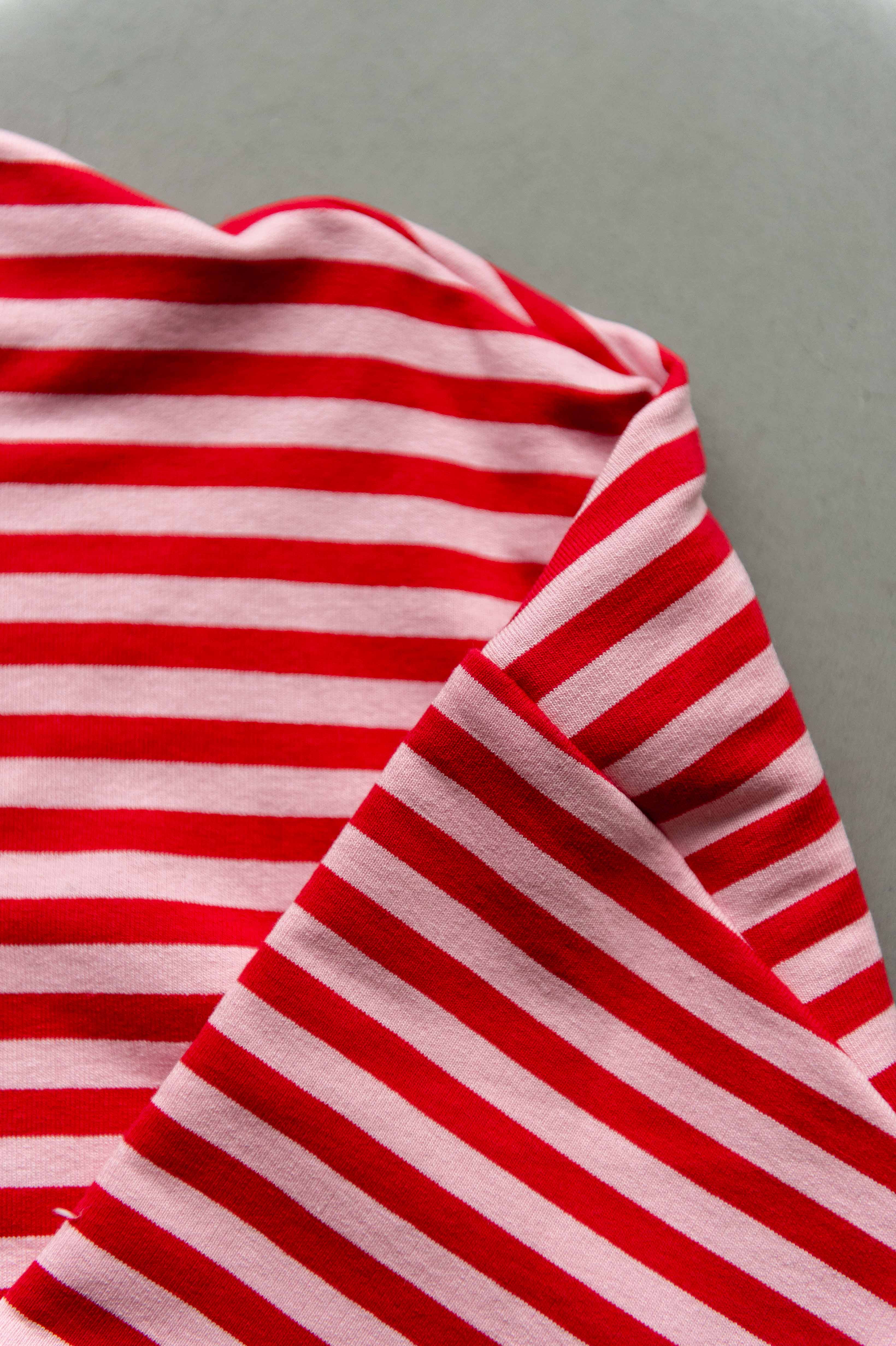 Winter: Longsleeve streep rood/ roze