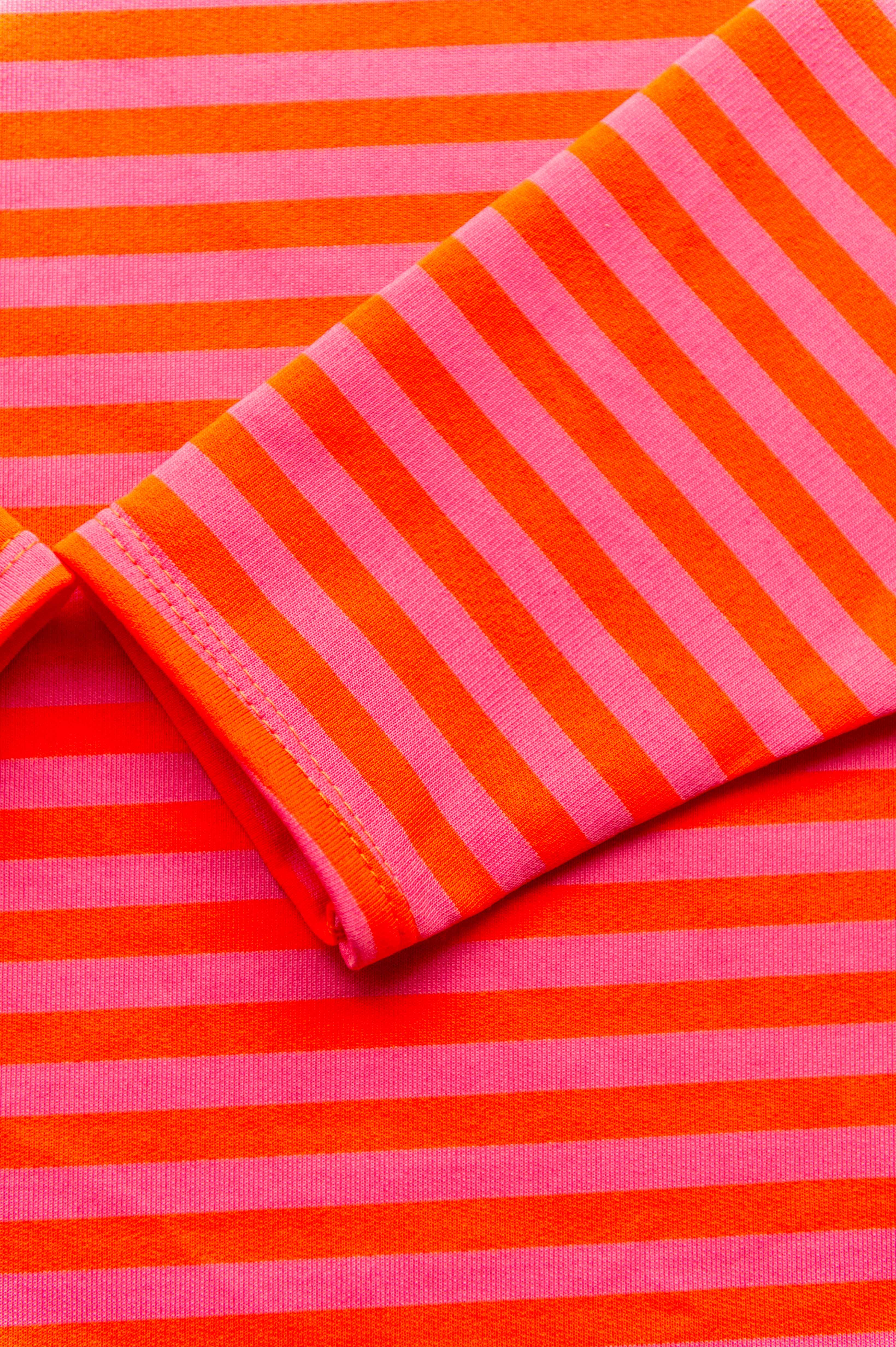 Lente: Longsleeve streep oranje/ roze