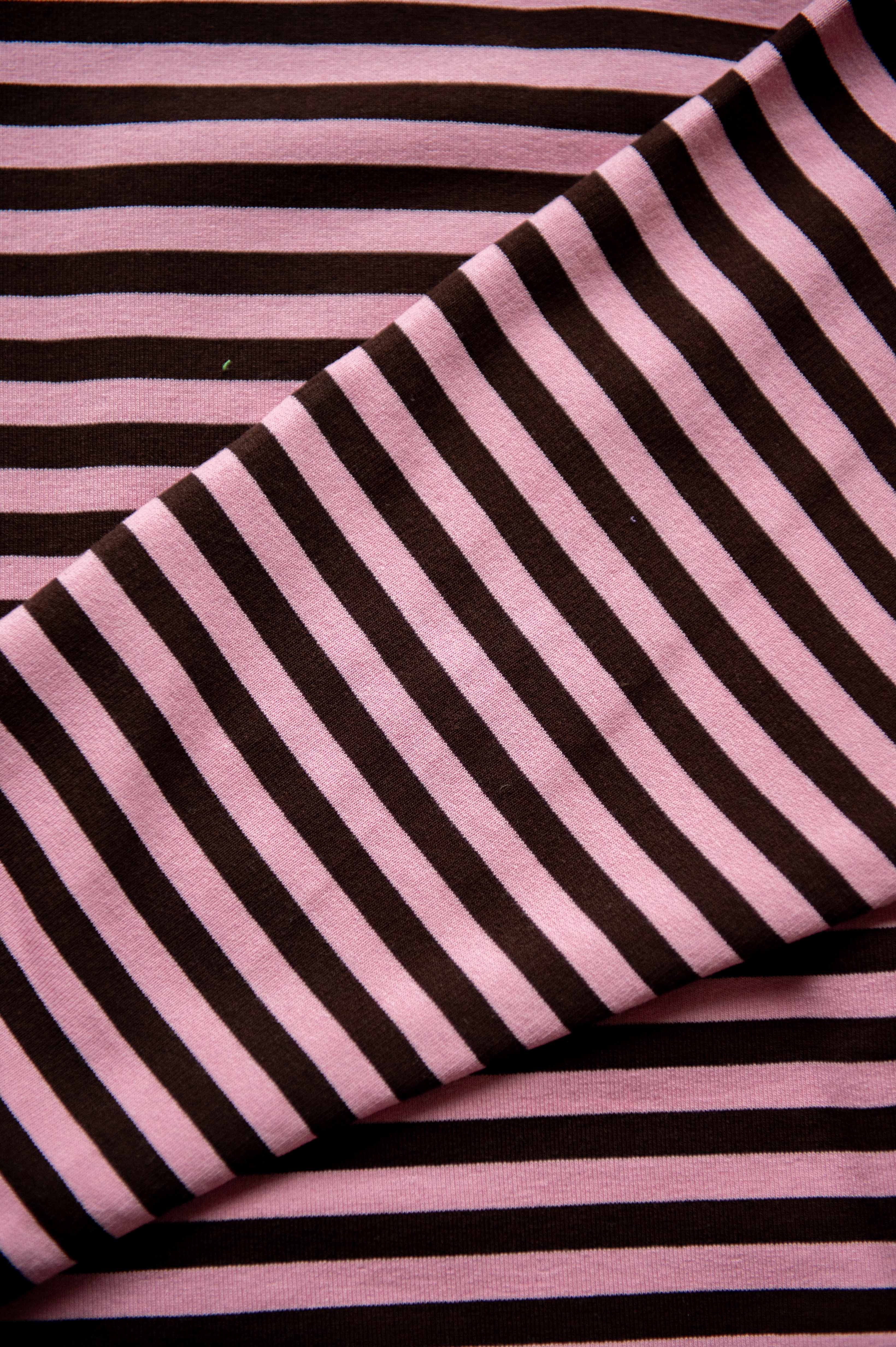 Herfst: Longsleeve streep bruin/ roze