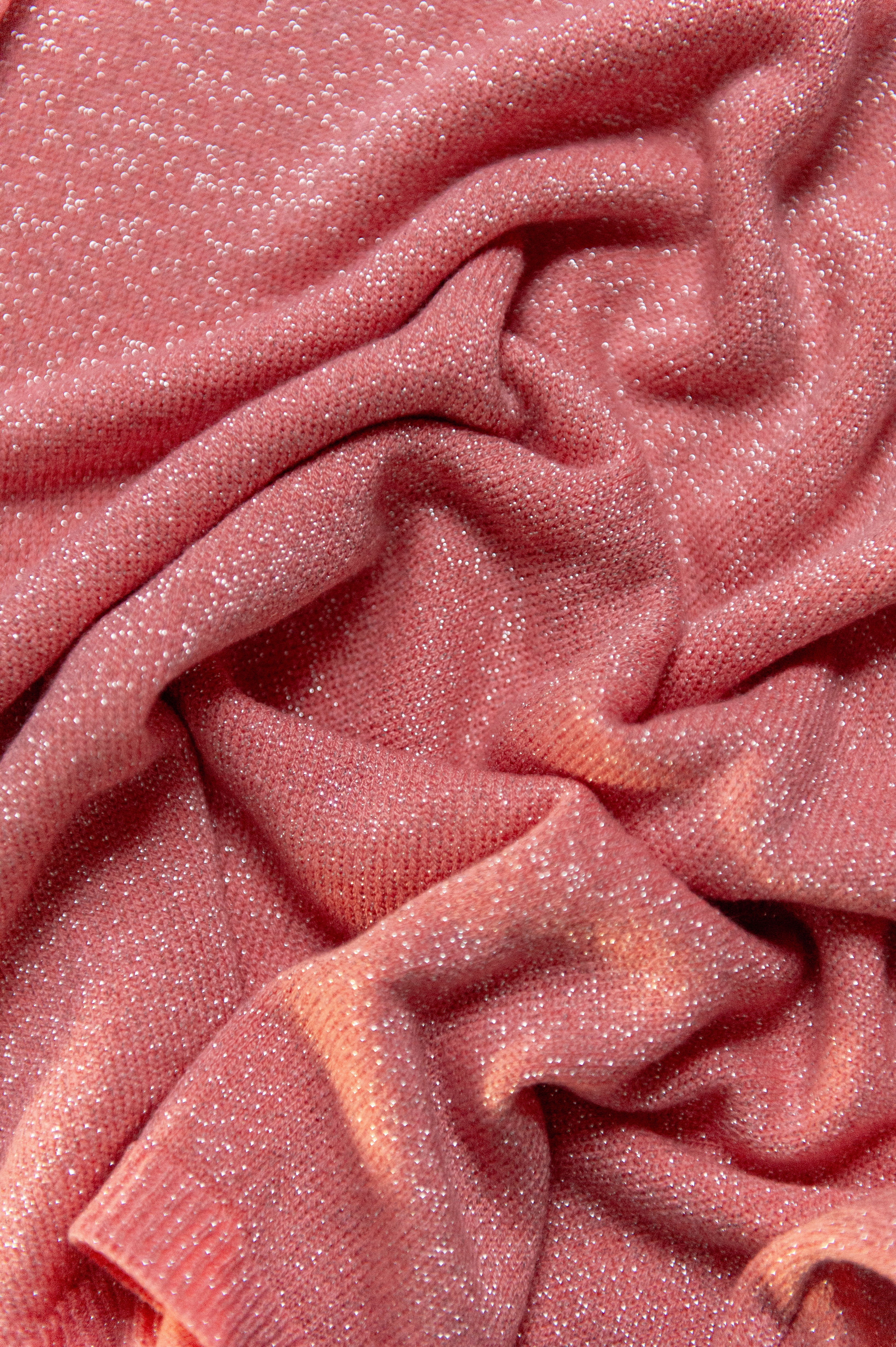 Lente: T-shirt zalm glitter one size