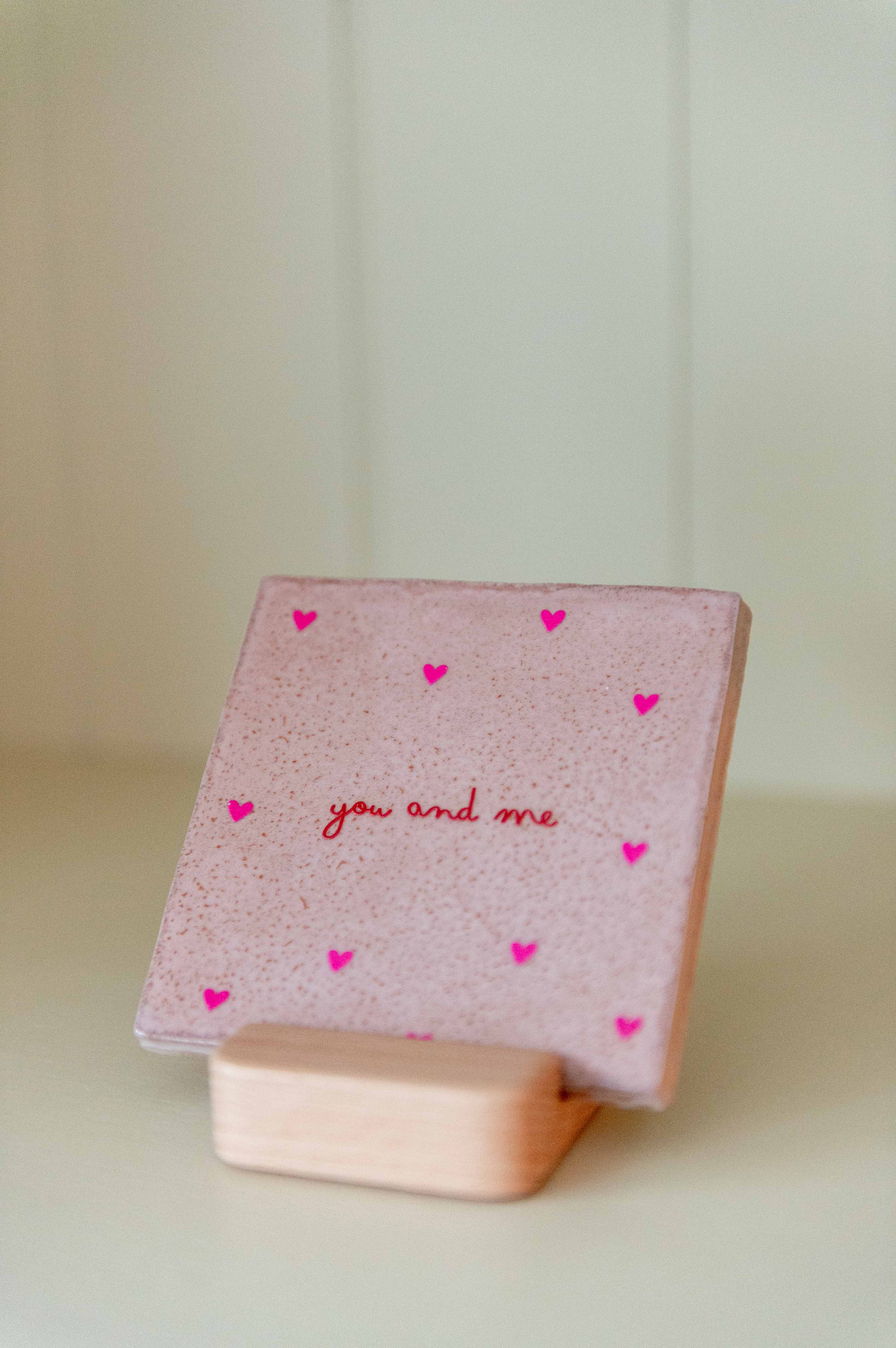 Tegeltje YOU AND ME (roze tegeltje)