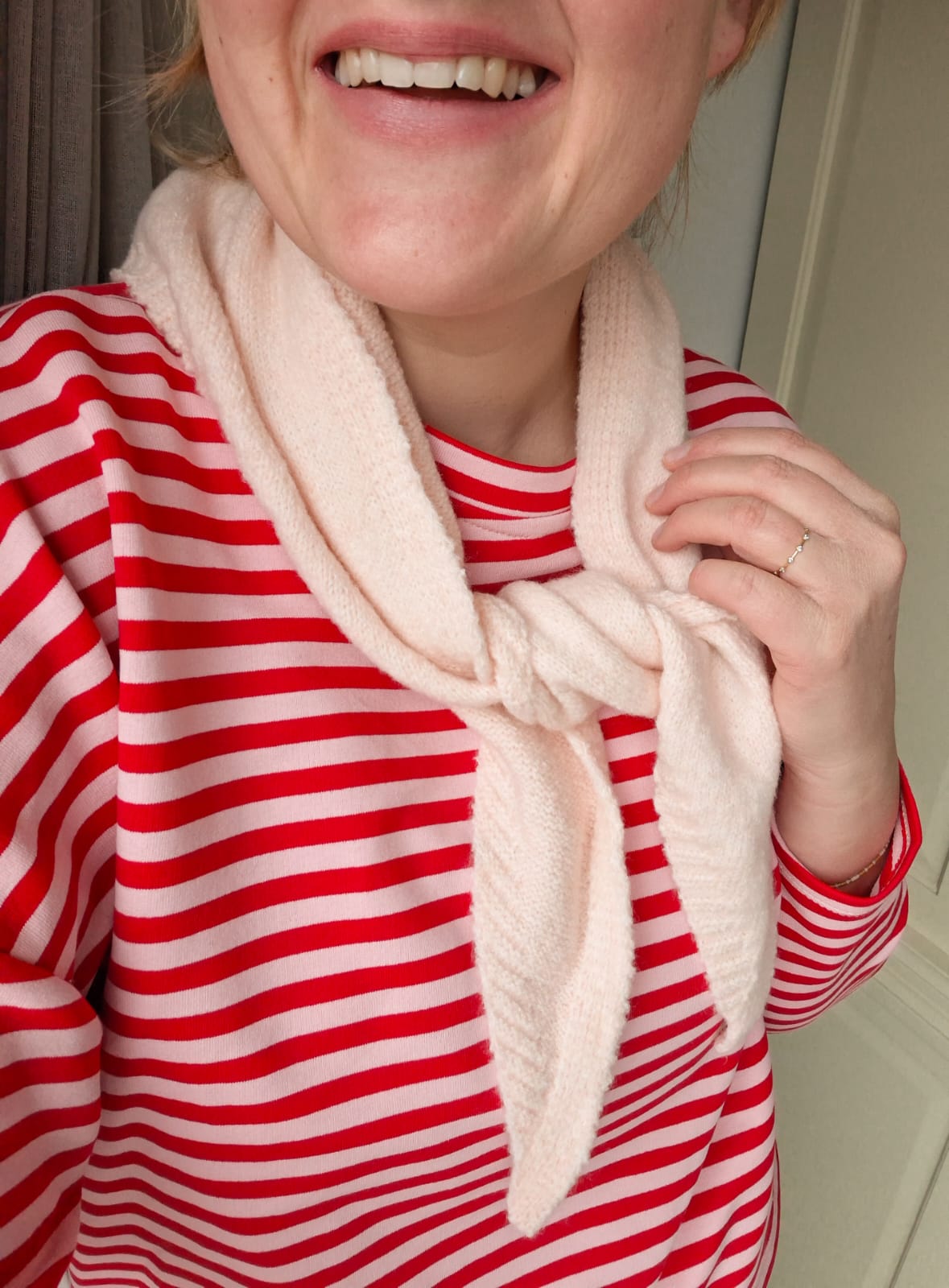 Winter: Longsleeve streep rood/ roze